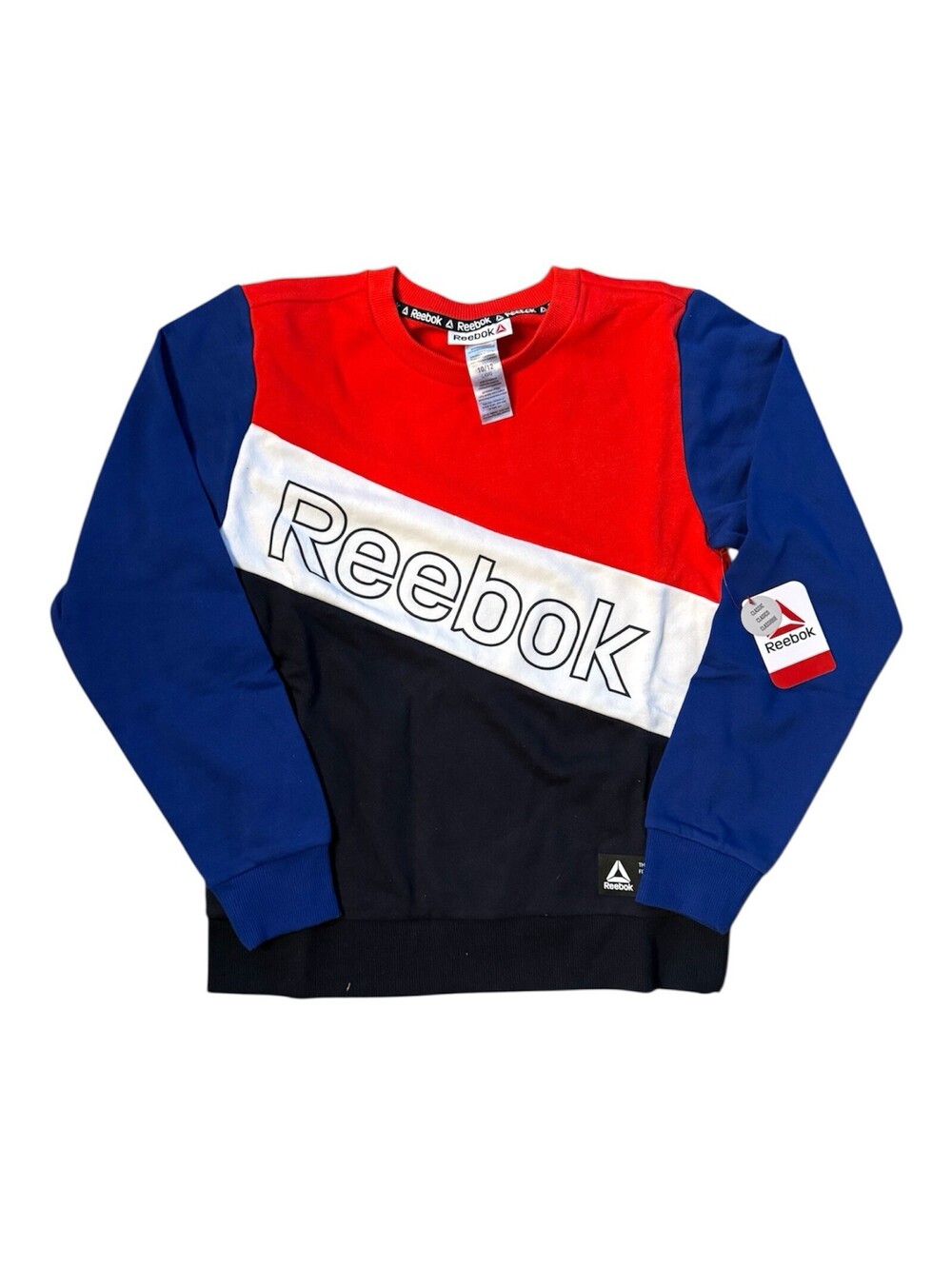 Reebok Relay Crewneck Navy Red And Blue Size Youth Large (10/12) New With Tags